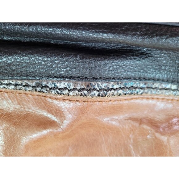 THE SAK Kendra Leather Hobo Shoulder Medium Bag Brown Two Tone Full Zip Closure - Picture 3 of 12